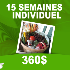 PANIER DE FRUITS ET DE LÉGUMES 15 SEMAINES : individuel