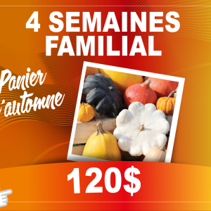 PANIER DE FRUITS ET DE LÉGUMES 4 SEMAINES (automne): familial